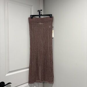 Ocean Drive Knit Maxi Skirt in Dusty Mauve